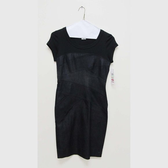 London Times Black Denim Dress Size 8 New with tag - Picture 1 of 8